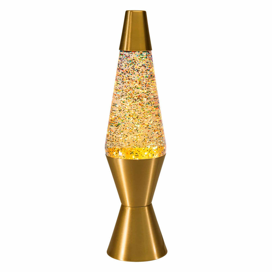 14.5″ LAVA LAMP RAINBOW GLITTER – CLEAR/GOLD R1